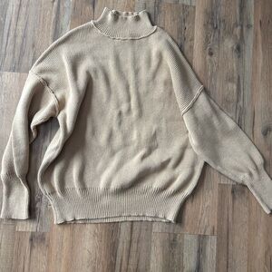 Workshop Republic Clothing Tan Crew Neck Sweater
